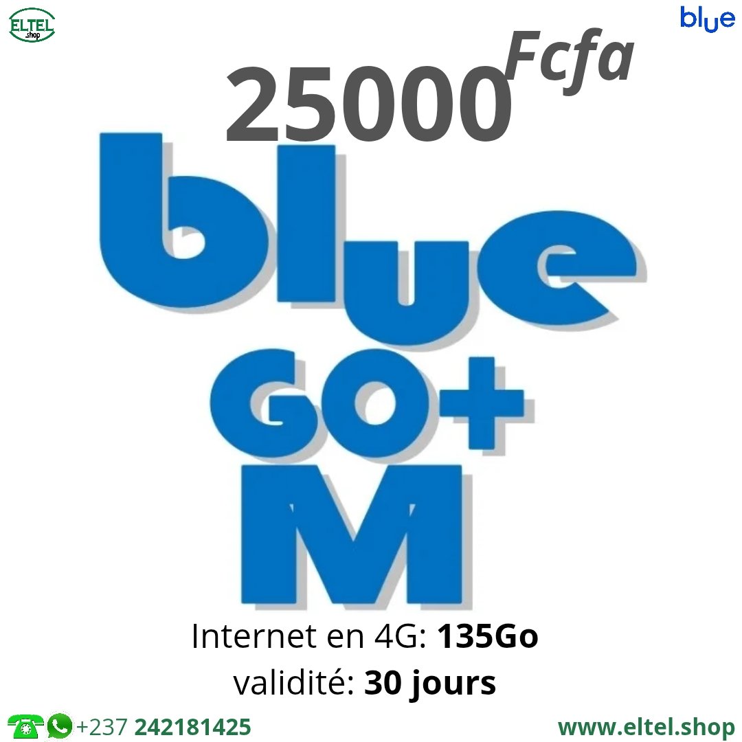 Blue go+ M 25m 135Go Blue Go+ M - Internet uniquement - Valable 30 jours