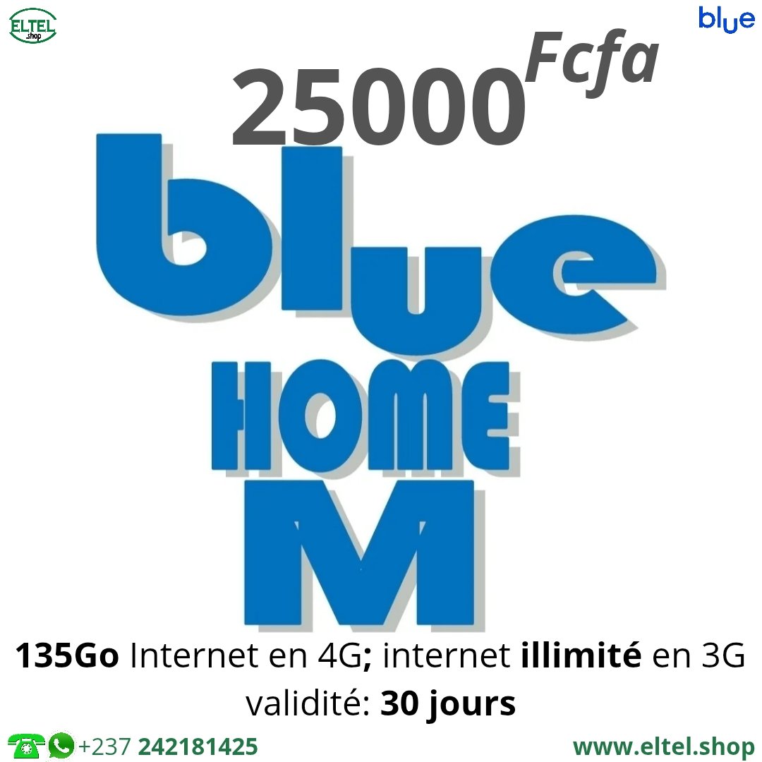Blue hm m 25mf illt Blue Home M - Internet uniquement - Valable 30 jours