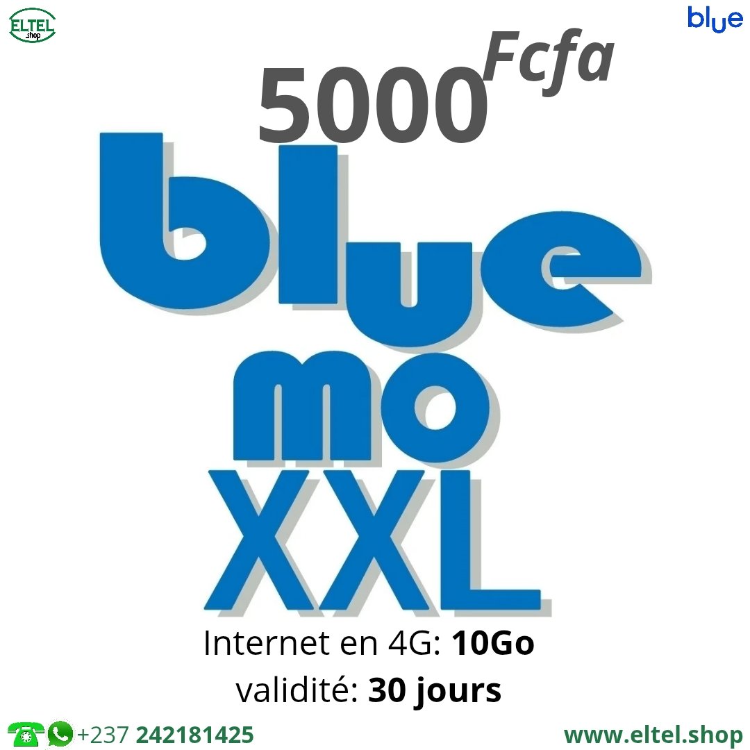 Blue mo xxl 5mf 10Go Blue mo XXL - Internet uniquement - Valable 30 jours