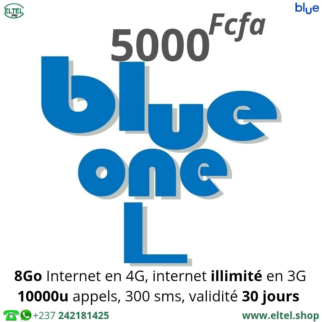 Blue one L 5m Blue One L - appels - Internet - SMS - Valable 30 jours