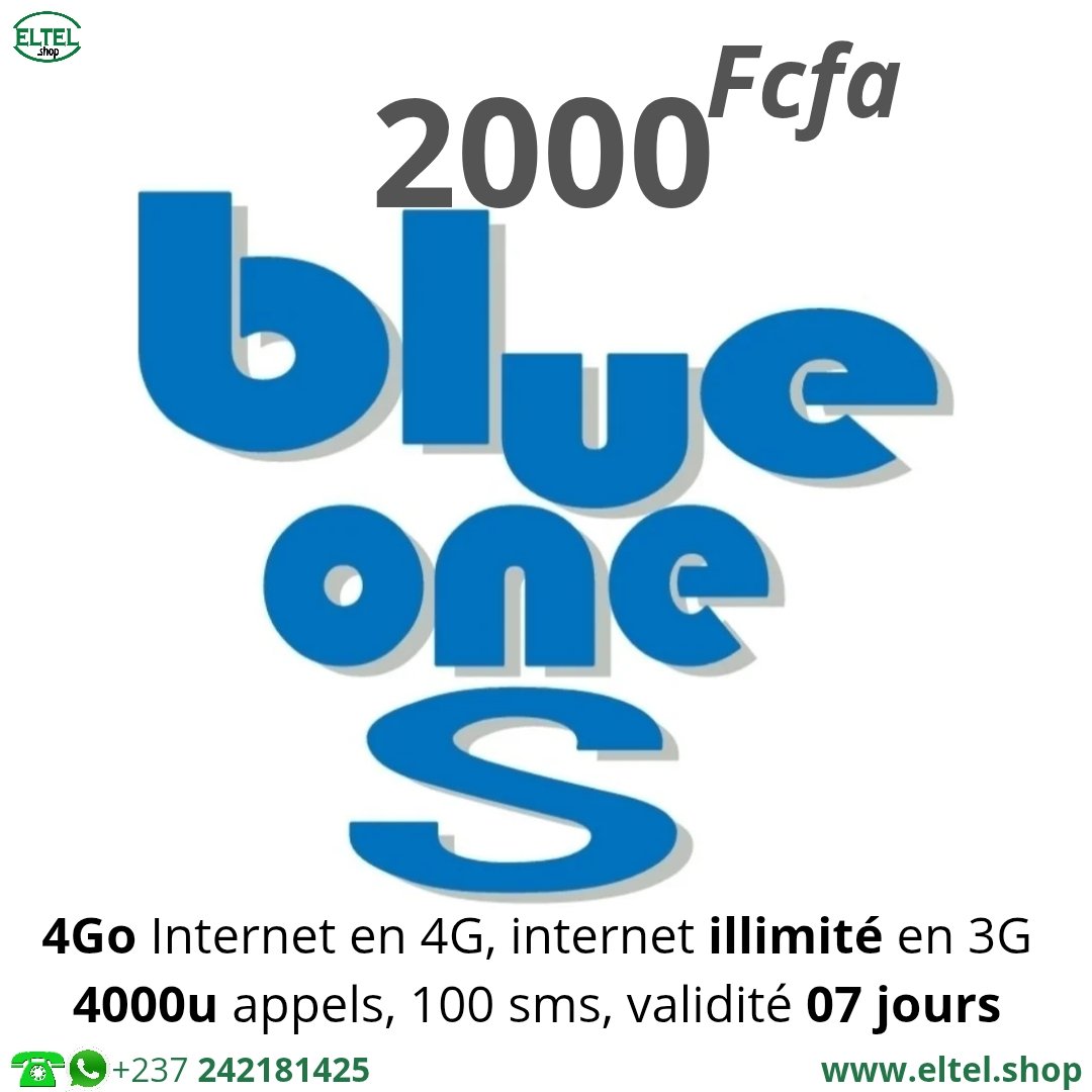 Blue One S - appels - Internet - SMS - Valable 07 jours