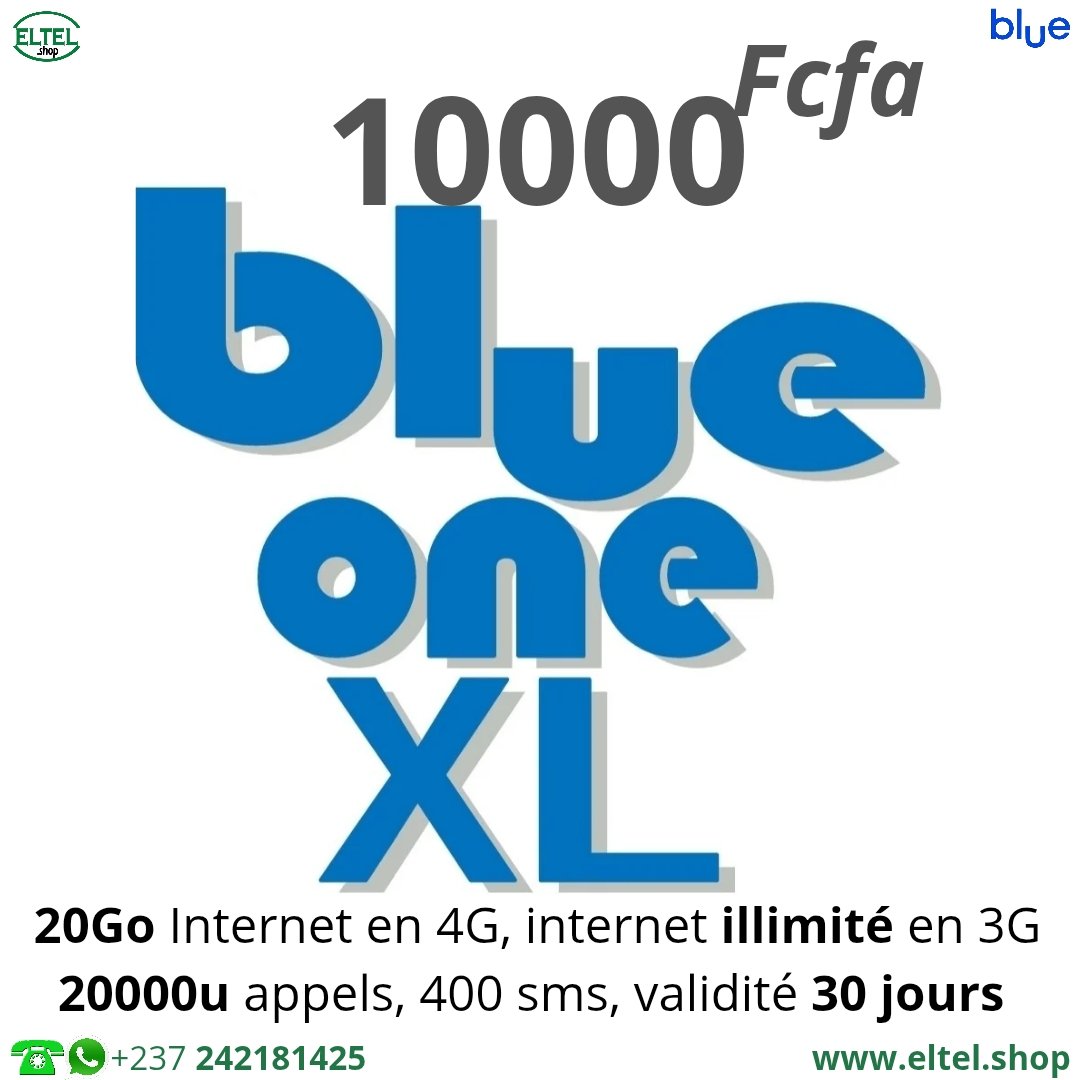 Blue one XL 10m Blue One XL - appels - Internet - SMS - Valable 30 jours