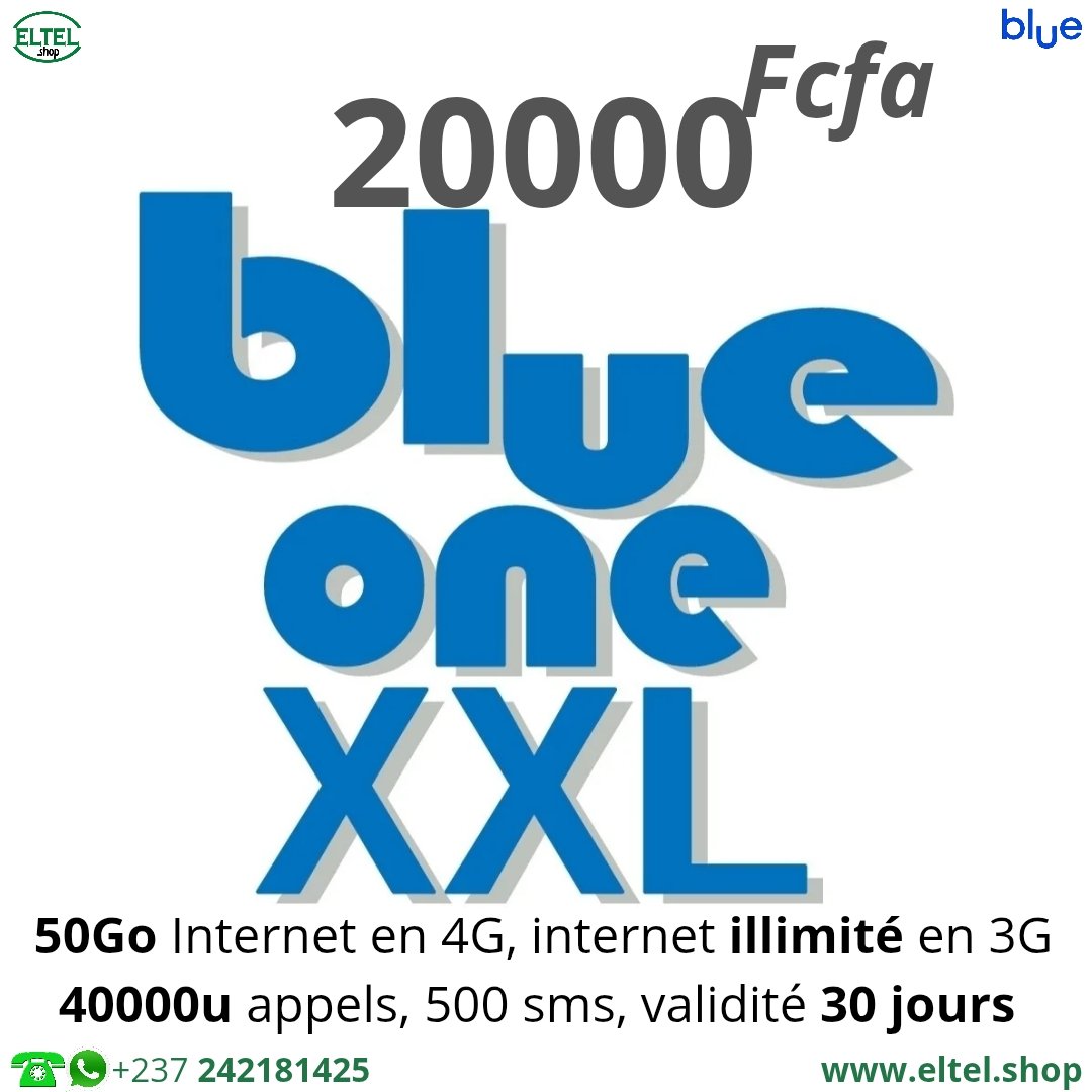 Blue one XXL 20m Blue One XXL - appels - Internet - SMS - Valable 30 jours