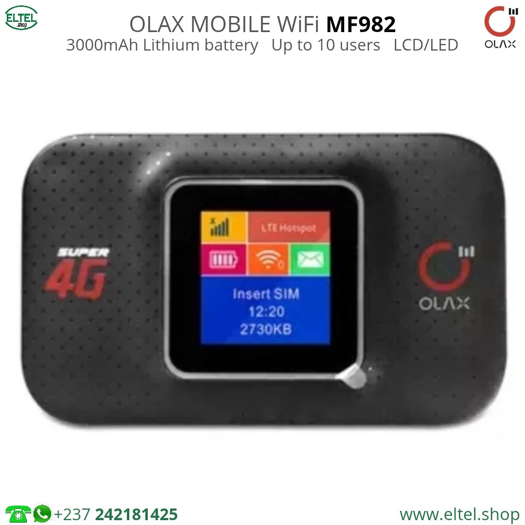MiFi 4G OLAX MF982 - Universel - 3000 mAh-Garantie 06 mois (neuf)