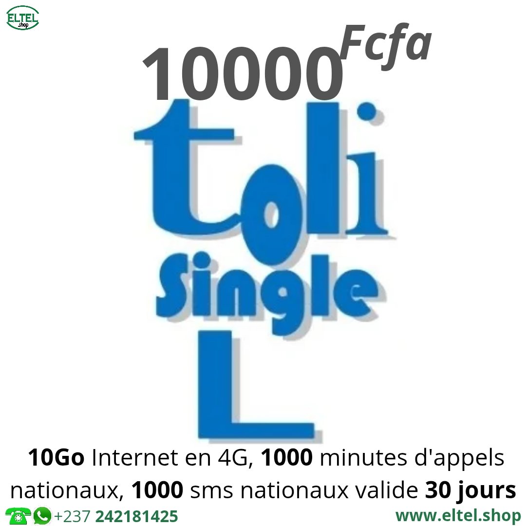 Toli Single L - appels - Internet - SMS - Valable 30 jours
