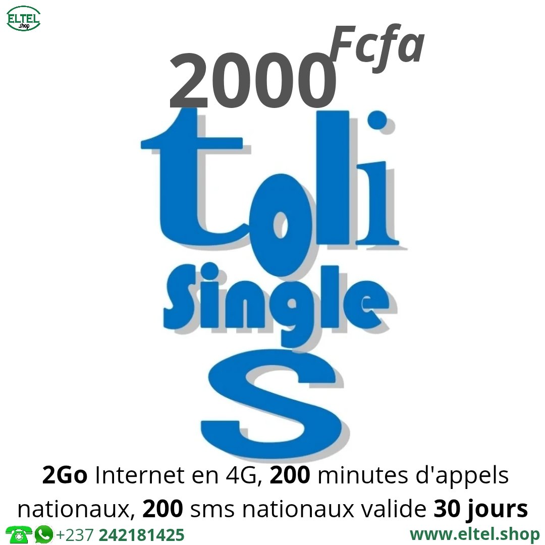 Toli Single S - appels - Internet - SMS - Valable 30 jours