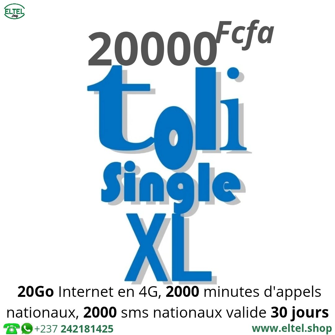 Toli Single XL - appels - Internet - SMS - Valable 30 jours