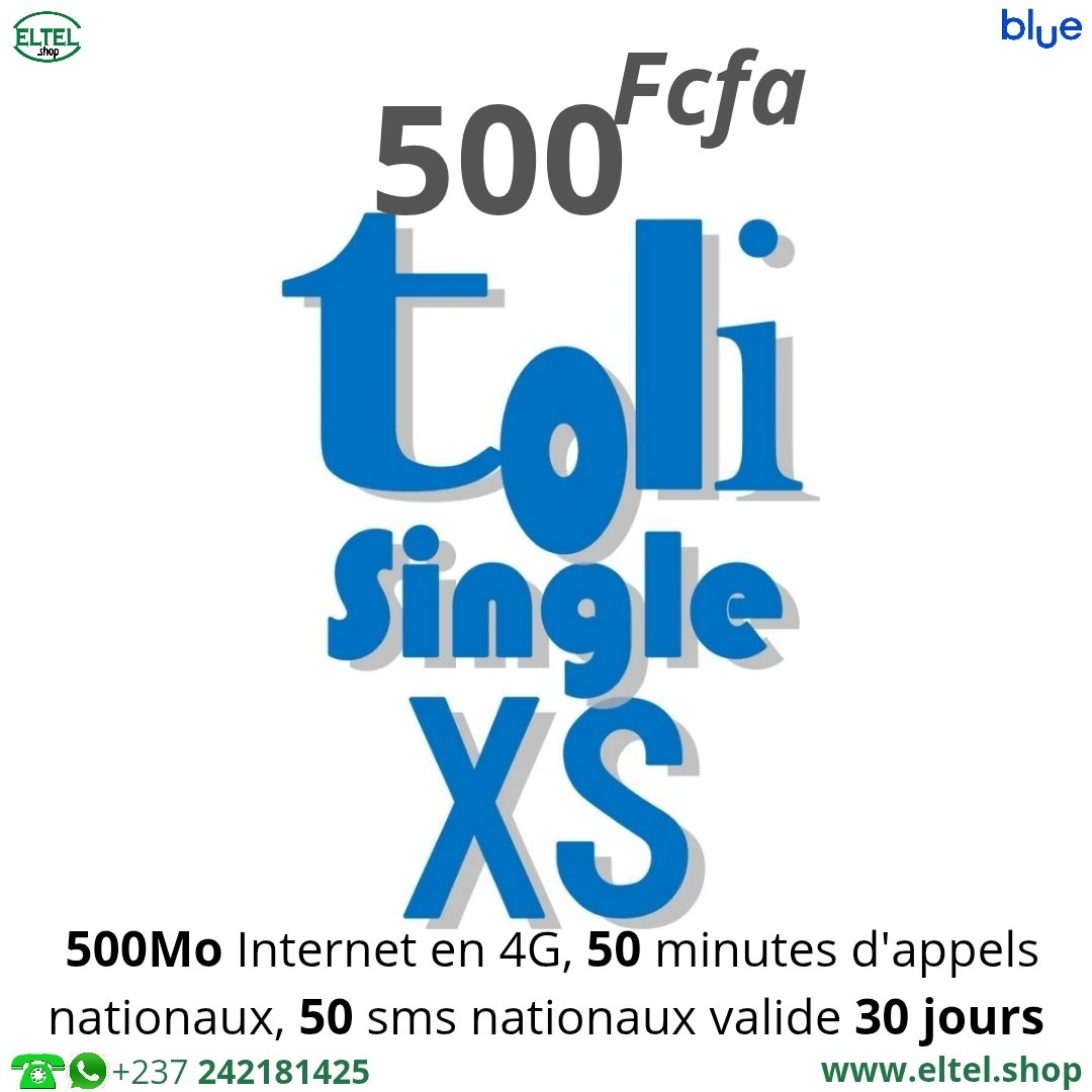 Toli single XS 500 Toli Single XS - appels - Internet - SMS - Valable 30 jours
