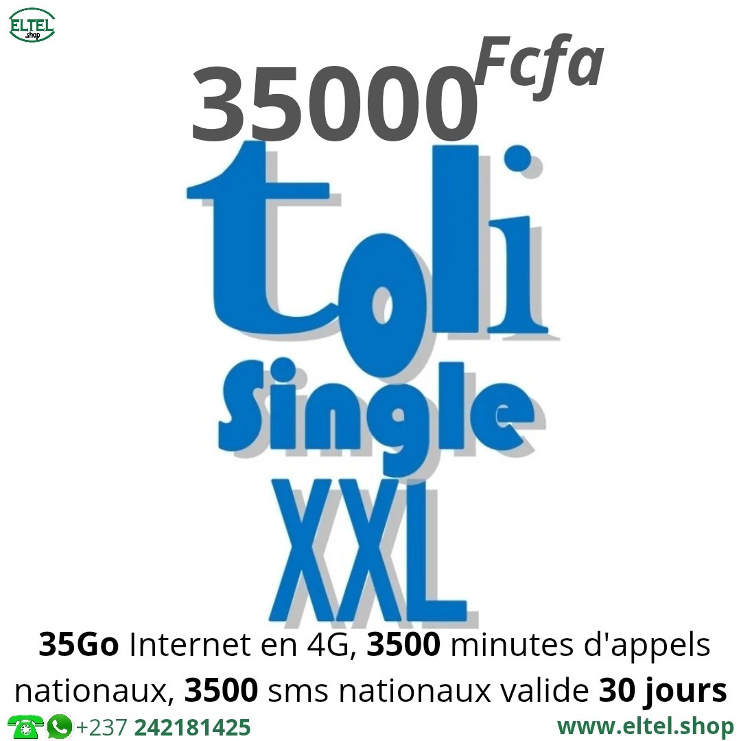 Toli Single XXL - appels - Internet - SMS - Valable 30 jours