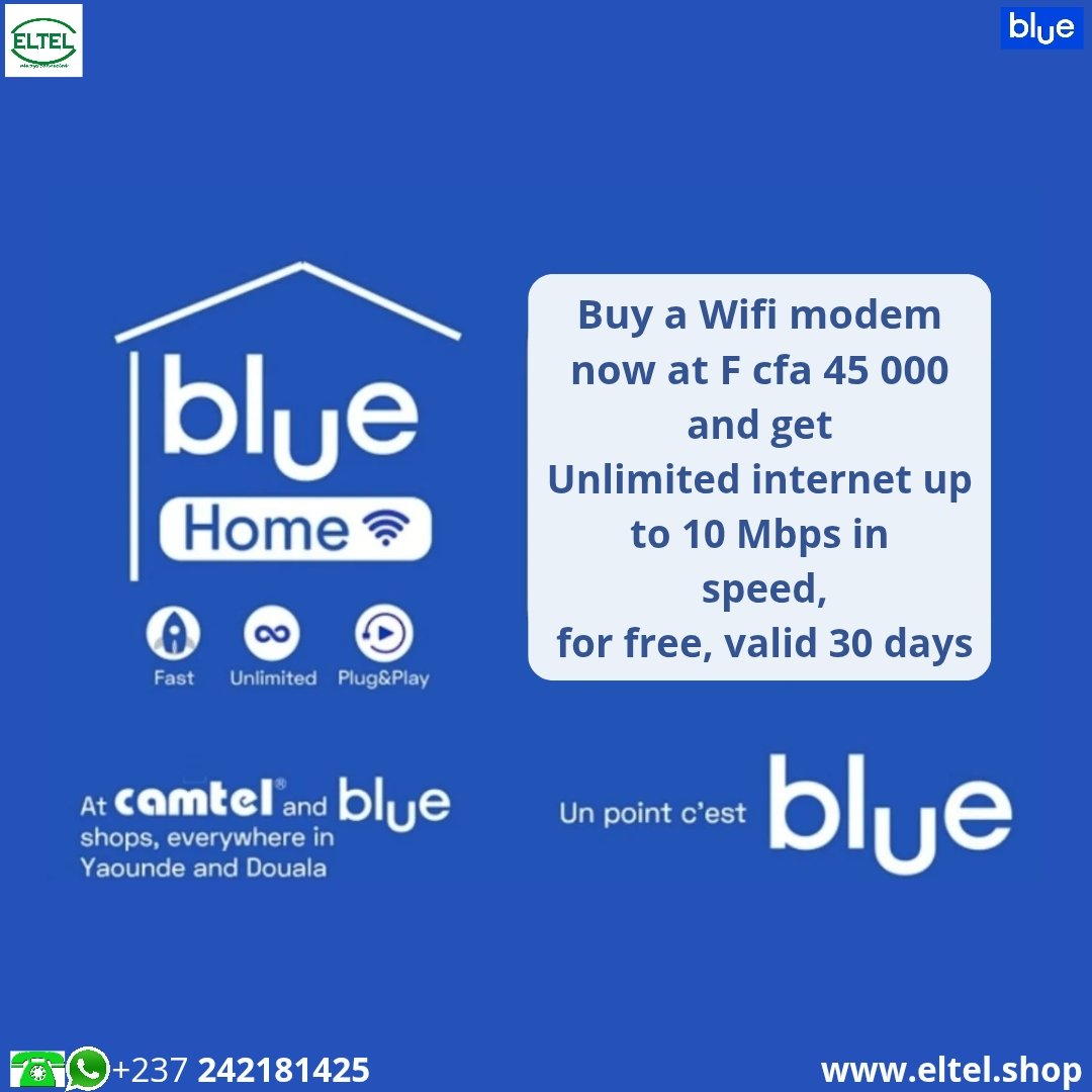 Blue Home 45000 - internet en 4G illimité à domicile