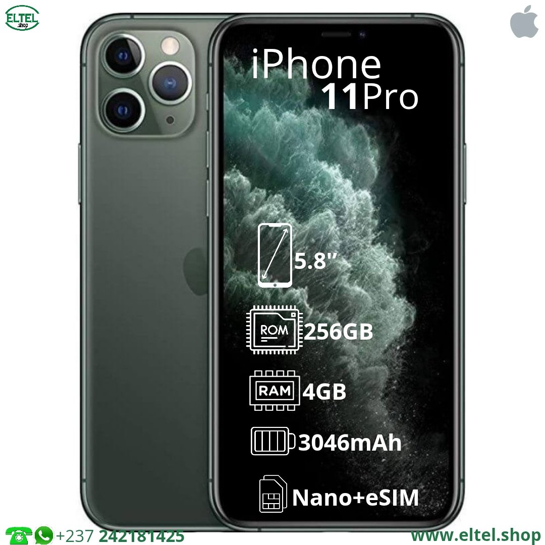iPHONE 11 Pro - 256GB/4GB - 12MP+12MP+12MP/12MP - 3046mAh