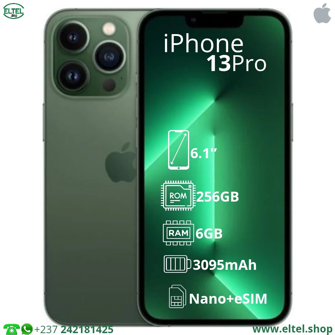 Iph 13 pr vrt 256.6 iPHONE 13 Pro - 256GB/6GB - 12MP+12MP+12MP/12MP - 3095mAh - garantie 12 mois (remis à neuf)