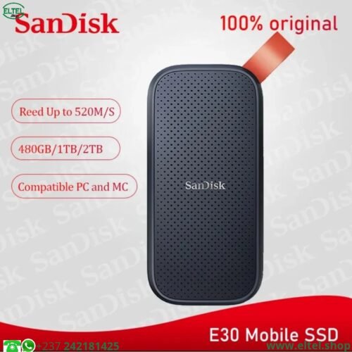 Disque Dur SSD Portable Sandisk E30 - 1To - 800 Mbps - Garantie 12 mois