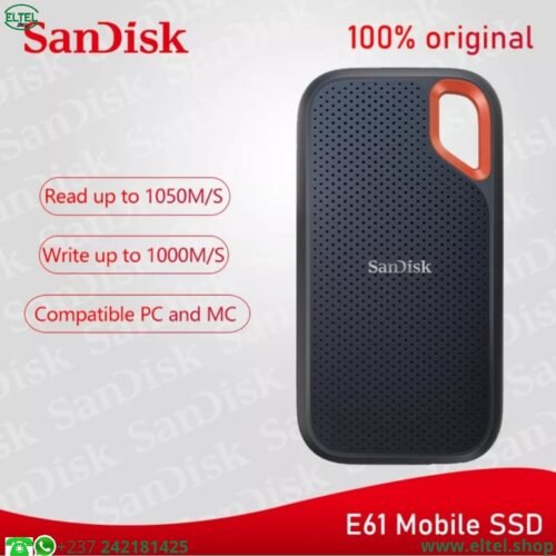 Disque Dur SSD Portable Sandisk E61 - 2To - 1050Mbps (neuf)