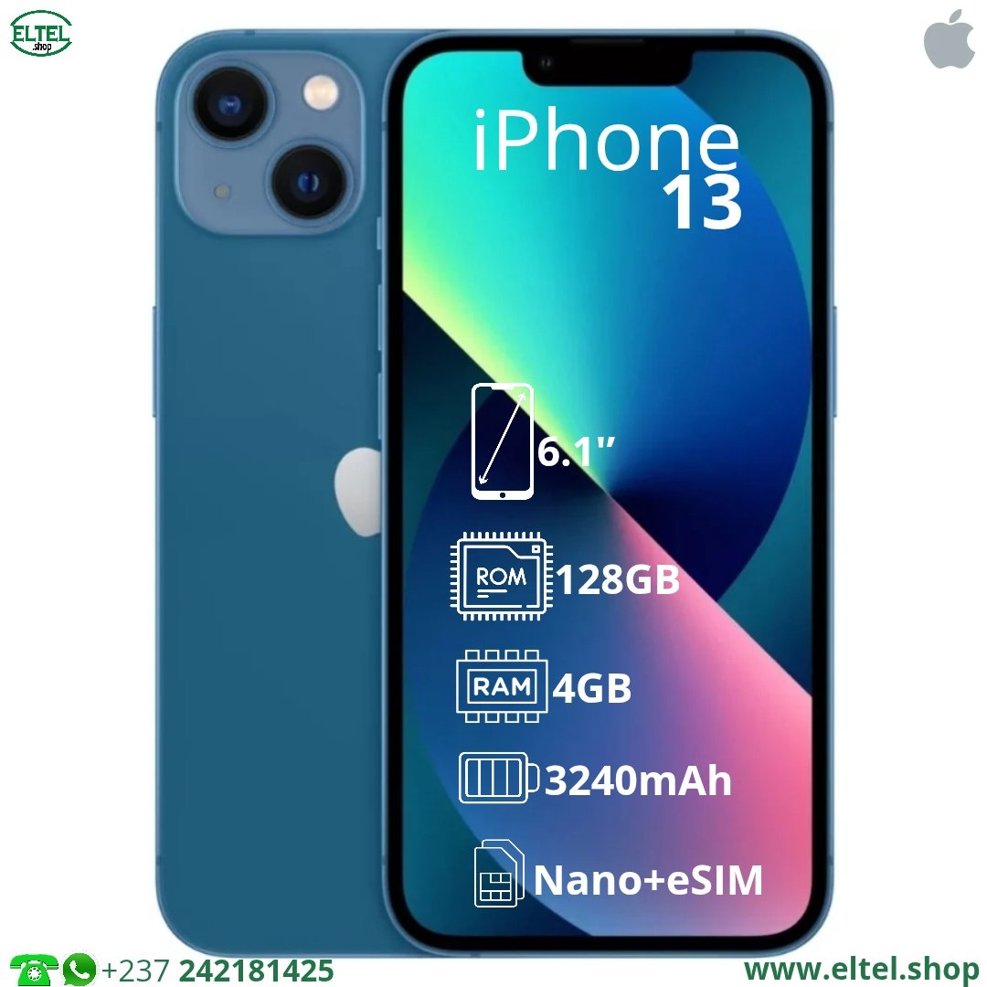 iph 13 bl 128.4 iPHONE 13 - 128GB/4GB - 12MP+12MP/12MP - 3240mAh - garantie 12 mois (remis à neuf)