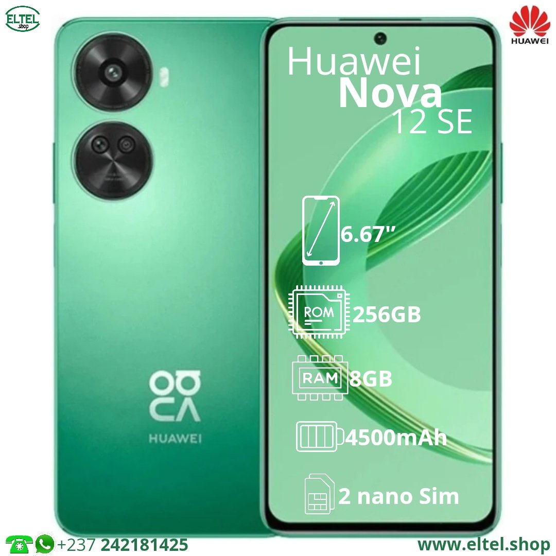 Hua nv 12se vrt 256.8 Huawei Nova 12 SE - 256GB/8GB - 108MP+8MP+2MP/32MP - 4500mAh - garantie 12 mois (neuf)