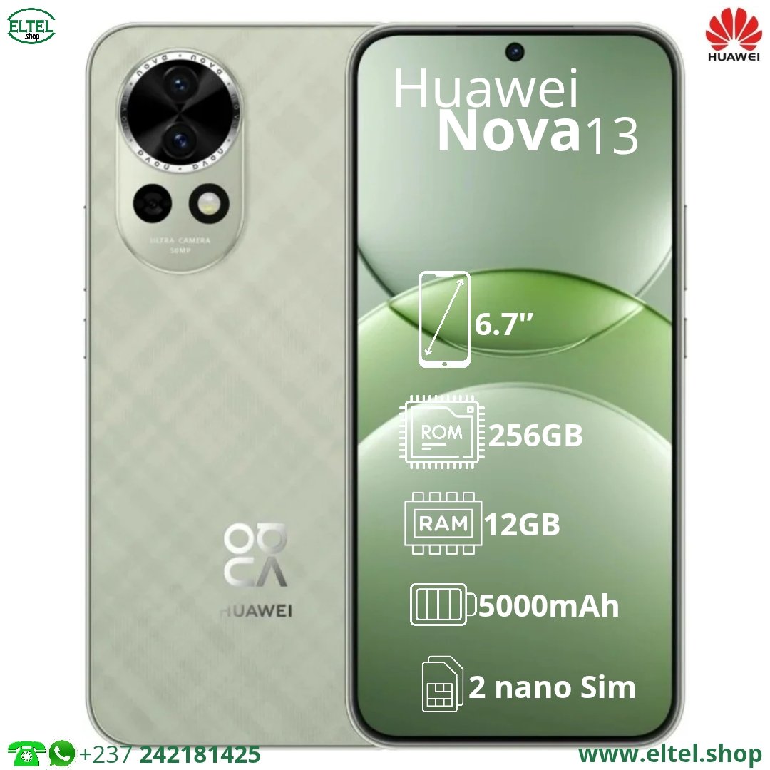 Hua nv 13 vrt 256.12 Huawei Nova 13 - 256GB/12GB - 50MP+8MP/60MP - 5000mAh - garantie 12 mois (neuf)