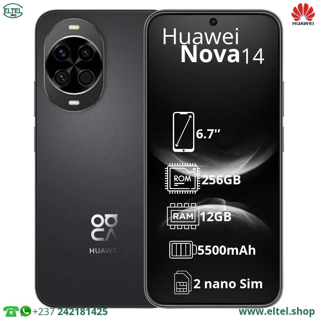 Hua nv 14 nr 256.12 Huawei Nova 14 - 256GB/12GB - 50MP+12MP+8MP/50MP - 5500mAh - garantie 12 mois (neuf)