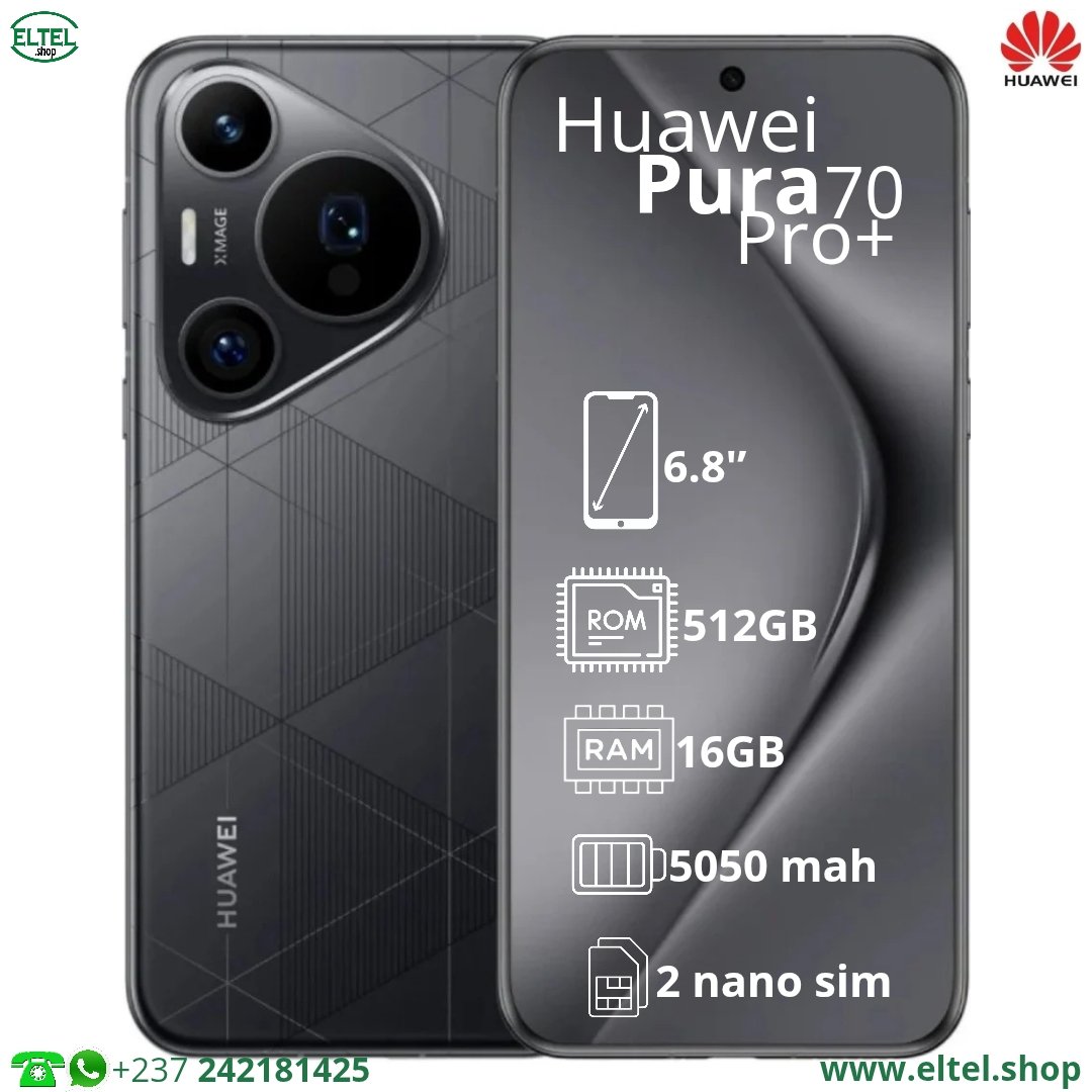 Hua pura 70 Pr+ nr 512.16 Huawei Pura 70 Pro+ - 512GB/16GB - 50MP+48MP+12,5MP/13MP - 5050mAh - garantie 12 mois (neuf)