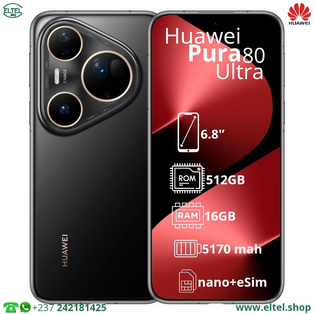 Hua pura 80 ul nr 512.16 Huawei Pura 80 Ultra - 512GB/16GB - 50MP+50MP+40MP+12.5MP/13MP - 5170mAh - garantie 12 mois (neuf)