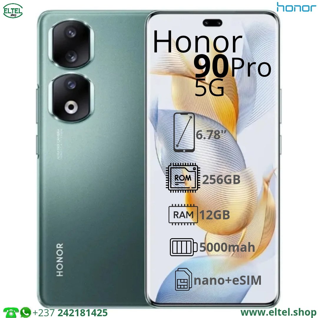Hnr 90 pr 5G vrt 256.12 Honor 90 Pro 5G - 256GB/12GB - 200MP+32MP+12MP/50MP+2MP - 5000mAh - garantie 12 mois (neuf)