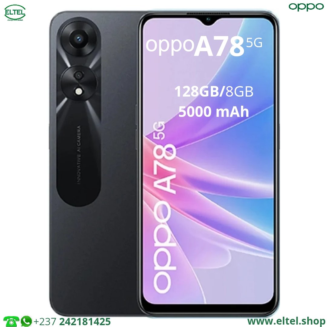 OPPO A78 5G - 128GB/8GB - 50MP+2MP/8MP - 5000mAh - garantie 12 mois (neuf)