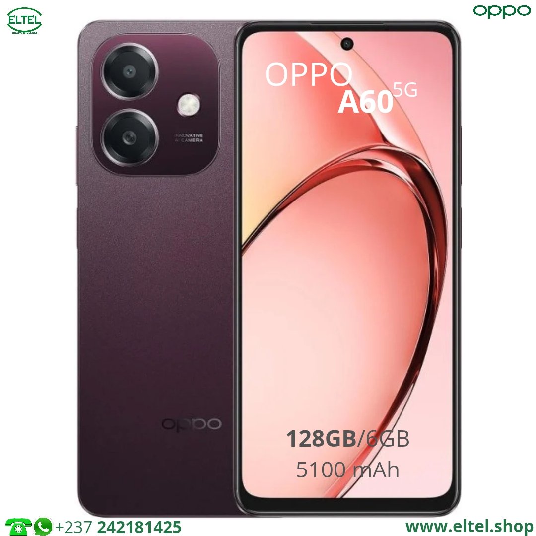 OPPO A60 5G - 128GB/6GB - 2SIM - 50MP+5MP/5MP - 5100mAh - garantie 12 mois (neuf)