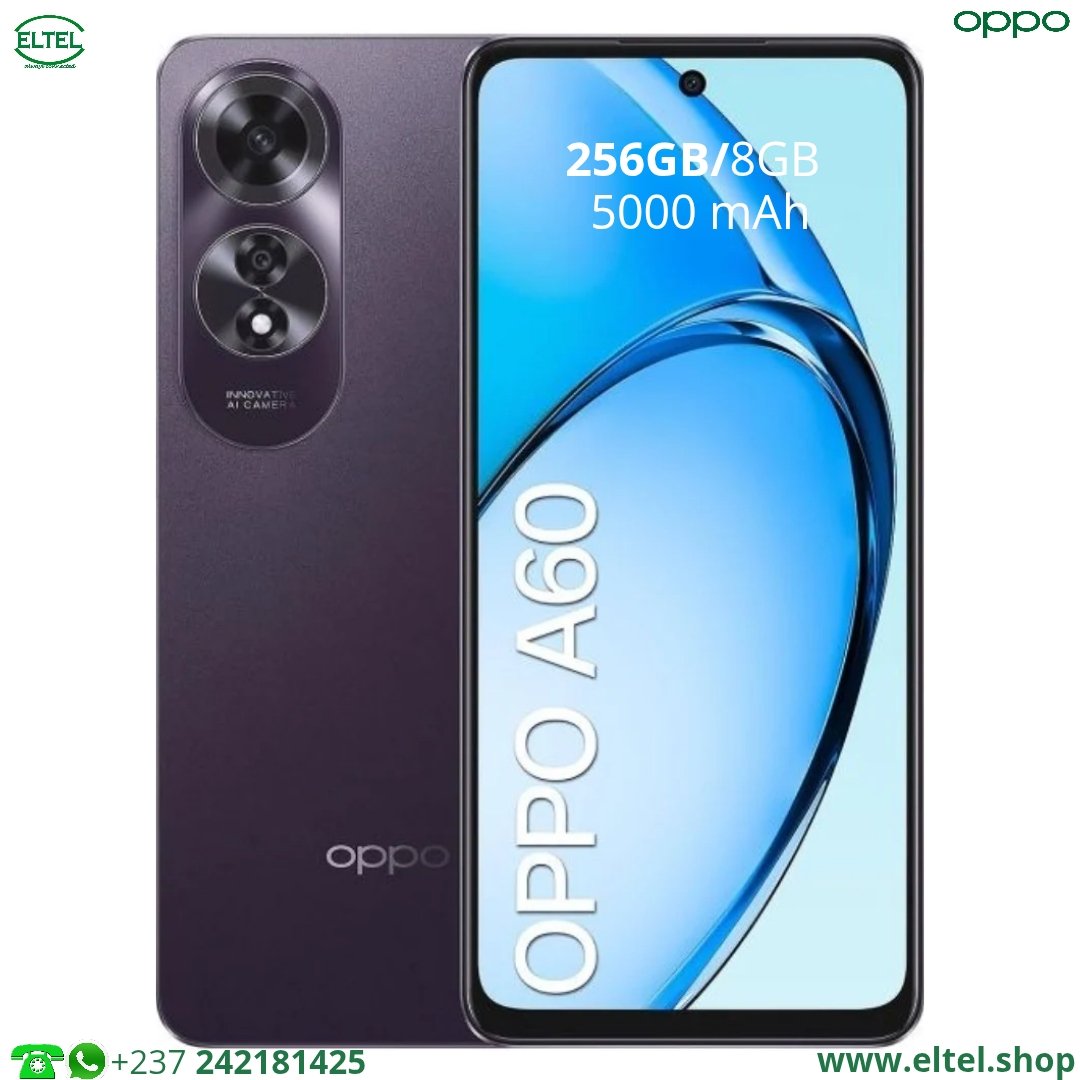 OPPO A60 - 256GB/8GB - 2SIM - 50MP+5MP/8MP - 5000mAh - garantie 12 mois (neuf)