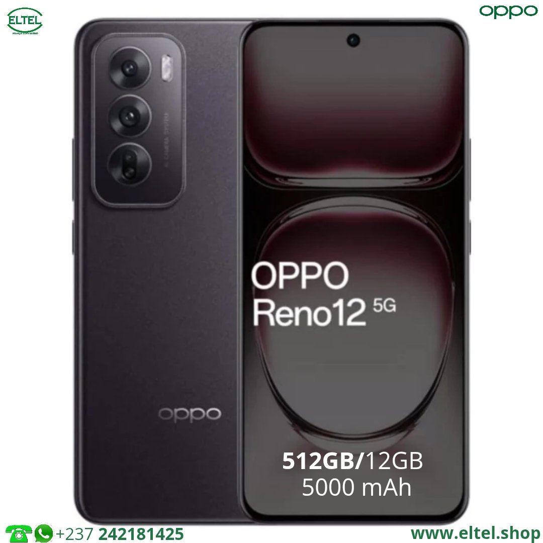 OPPO Reno 12 5G - 512GB/12GB - 2SIM - 50MP+8MP+2MP/32MP - 5000mAh - garantie 12 mois (neuf)