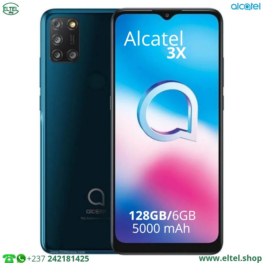 Alcatel 3X - 128GB/6GB - 16MP+5MP+2MP+2MP/8MP - 5000mAh - garantie 12 mois