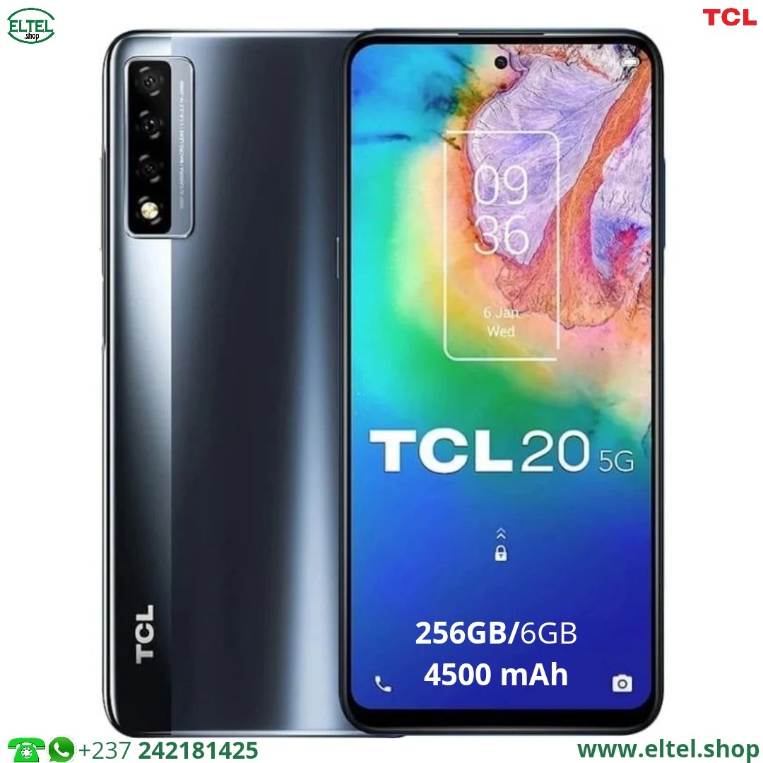 Tcl 20 5g nr 256.6 TCL 20 5G - 256GB/6GB - 48MP+8MP+2MP/8MP - 4500mAh - garantie 12 mois (neuf)