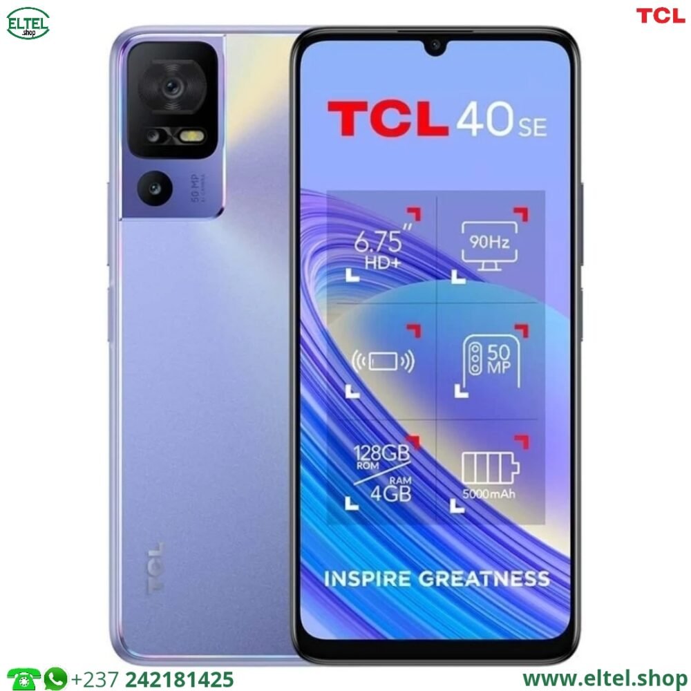 TCL 40 SE - 128GB/4GB - 50MP+2MP+2MP/8MP - 5010mAh - garantie 12 mois (neuf)