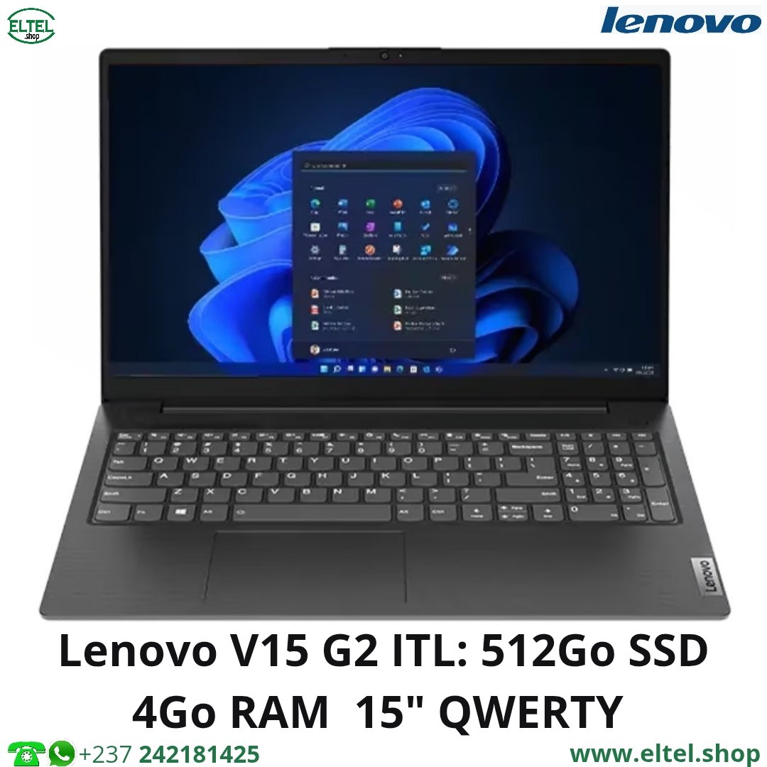Lenovo V15 G2 ITL - Core i5 1135G7 - 512 Go SSD - 8 Go RAM - 15,6" - Qwerty - Garantie 06 mois (neuf)