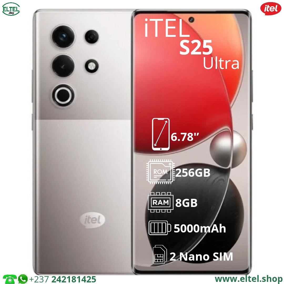 iTEL S25 Ultra - 256GB/8GB - 50MP/32MP - 5000mAh - garantie 12 mois (neuf)