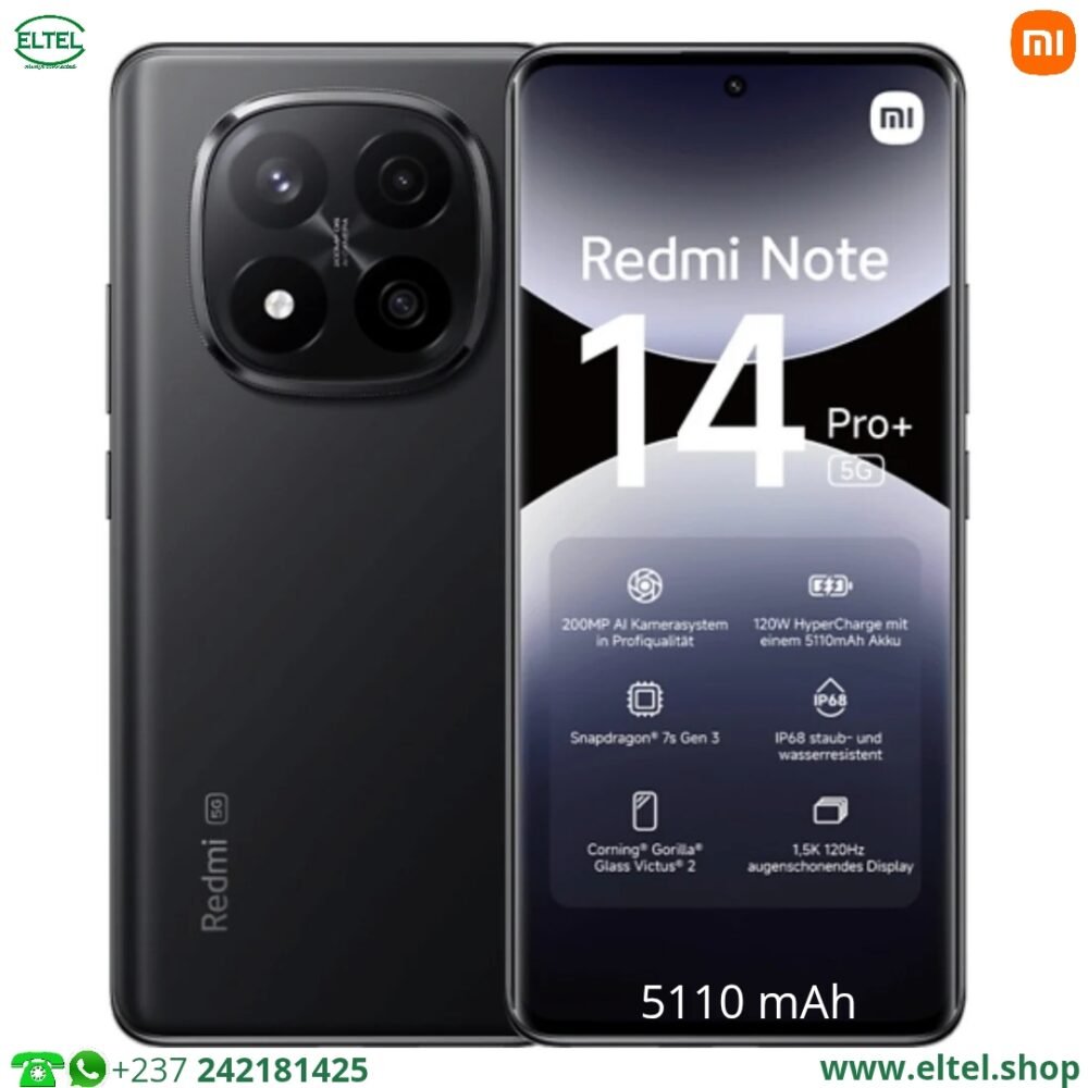 Redmi Note 14 Pro 5G Global - 256GB/8GB - 200MP+8MP+2MP/20MP - 5110mAh - Garantie 12 mois (neuf)
