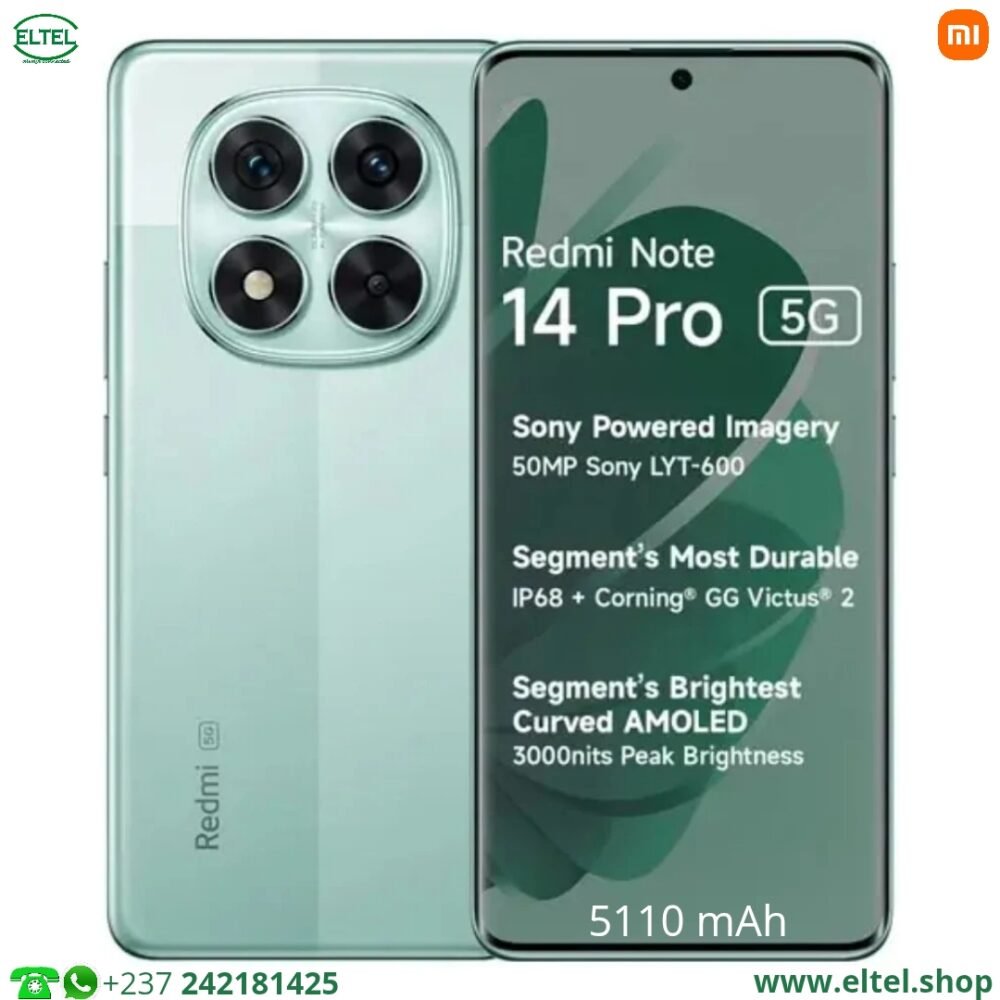 Redmi Note 14 Pro 5G Global - 256GB/8GB - 200MP+8MP+2MP/20MP - 5110mAh - Garantie 12 mois (neuf)