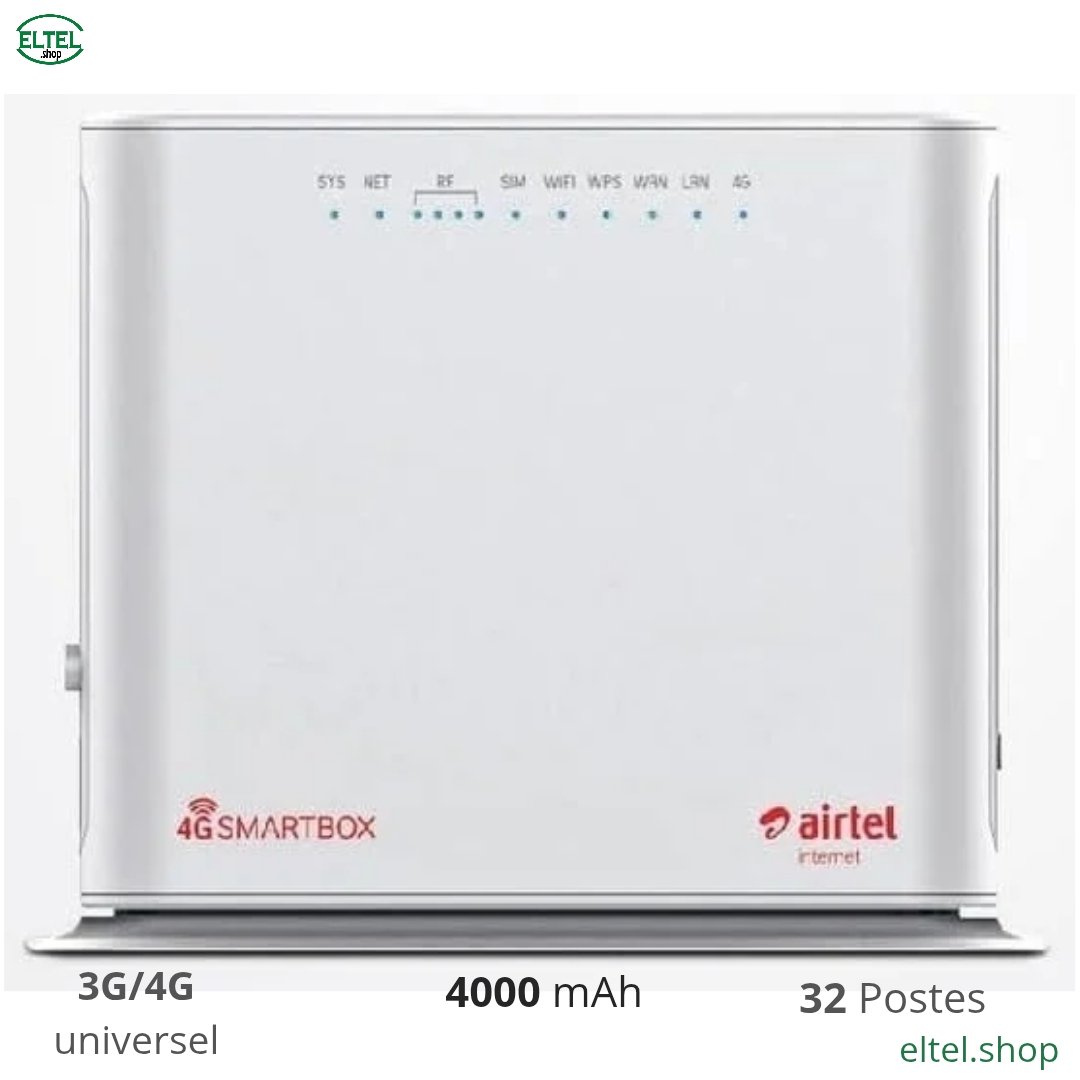 Airtel cpe 1000B 00 Airtel VIDA CPE 1000B - Universel - 4000 mAh - Garantie 12 mois