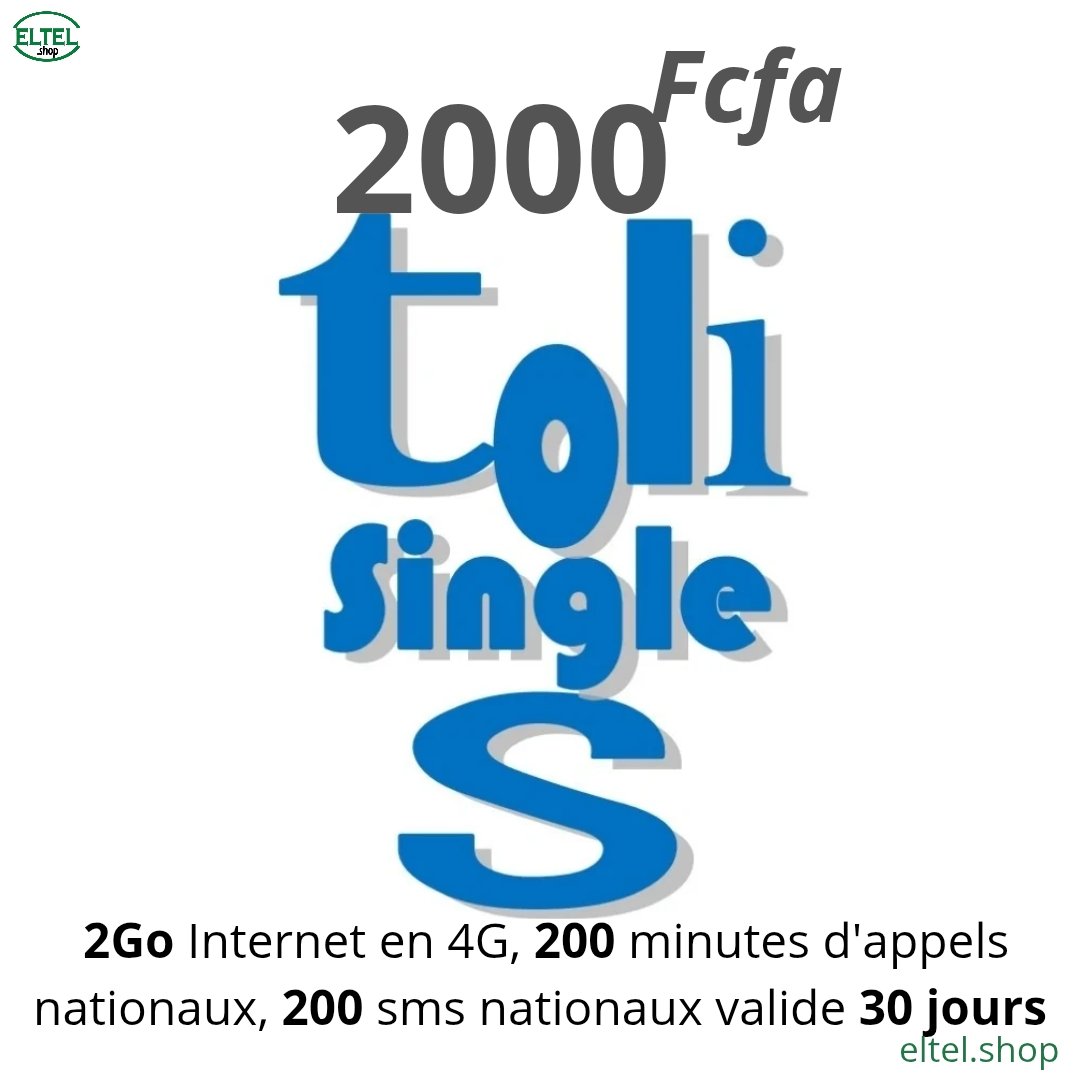 Toli single S 2k Toli Single S - appels - Internet - SMS - Valable 30 jours