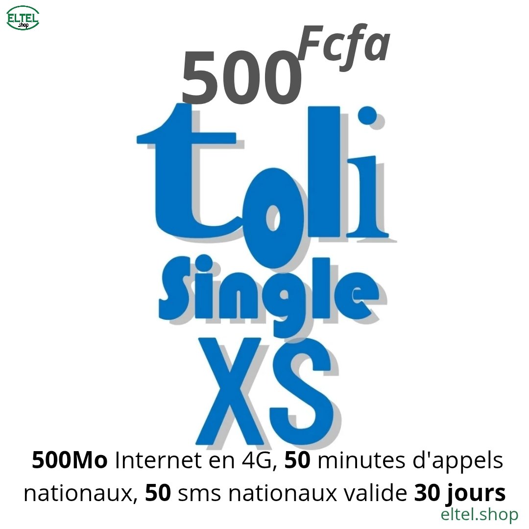 Toli single XS 500 Toli Single XS - appels - Internet - SMS - Valable 30 jours