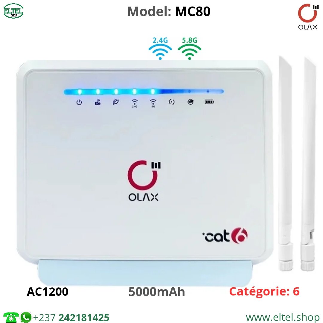 Box Olax MC80 1 Box 4G OLAX MC80 - Universel - 5000 mAh - Garantie 12 mois (neuf)
