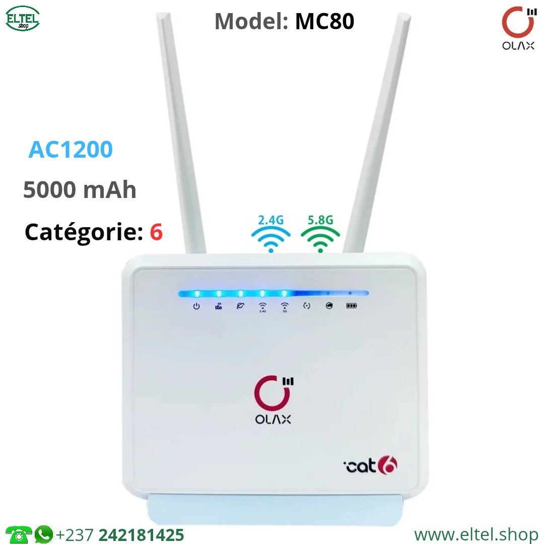 Box Olax MC80 2 Box 4G OLAX MC80 - Universel - 5000 mAh - Garantie 12 mois (neuf)