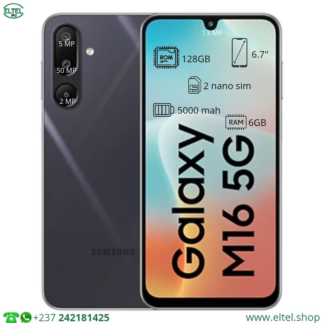 Galaxy M16 5G - 128GB/6GB - 2sim - 50MP+5MP+2MP/13MP - 5000mAh - garantie 24 mois (neuf)