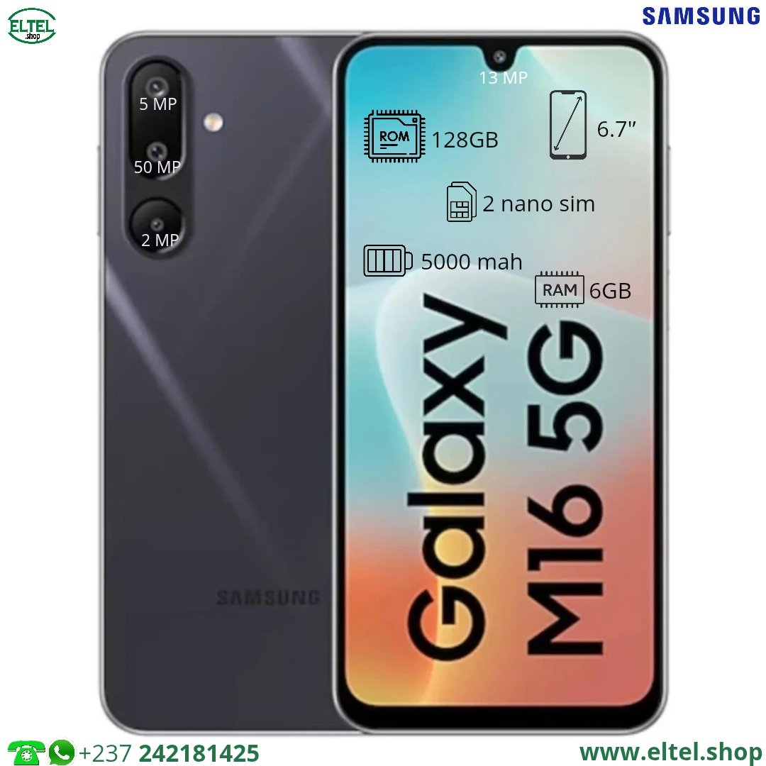Galaxy M16 5G - 128GB/6GB - 2sim - 50MP+5MP+2MP/13MP - 5000mAh - garantie 24 mois (neuf)