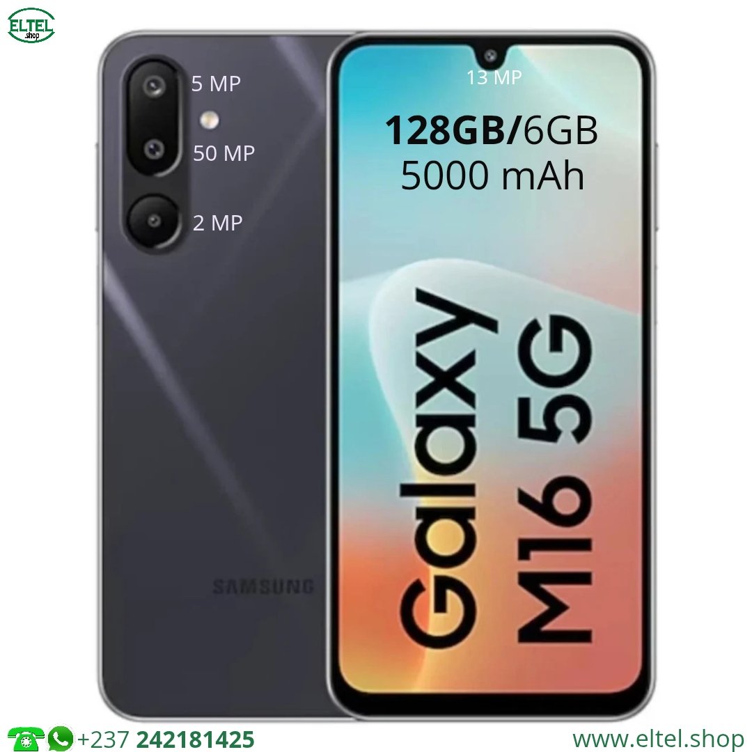 Glx M16 5G nr 128.6 Galaxy M16 5G - 128GB/6GB - 2sim - 50MP+5MP+2MP/13MP - 5000mAh - garantie 24 mois (neuf)