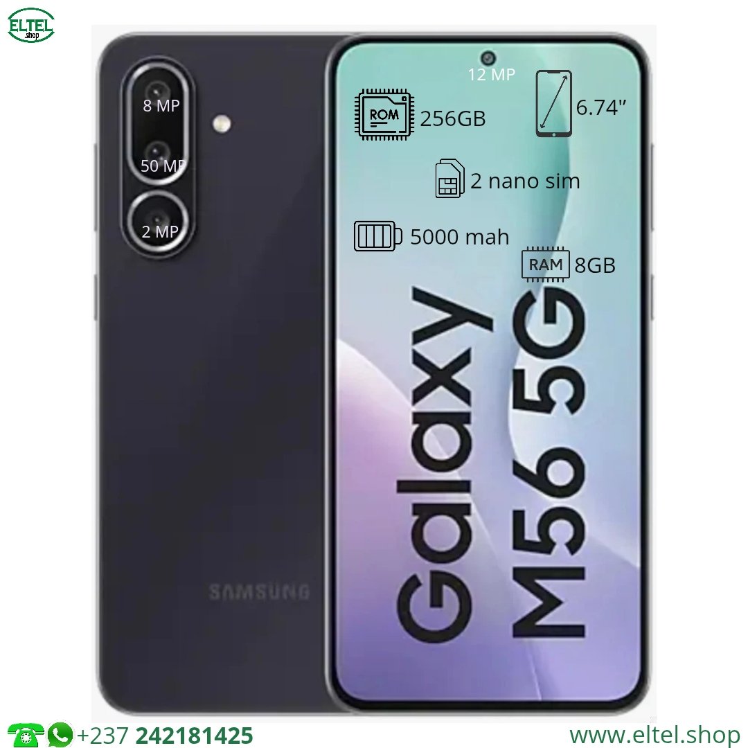 Galaxy M56 5G - 256GB/8GB - 2sim - 50MP+8MP+2MP/12MP - 5000mAh - garantie 24 mois (neuf)