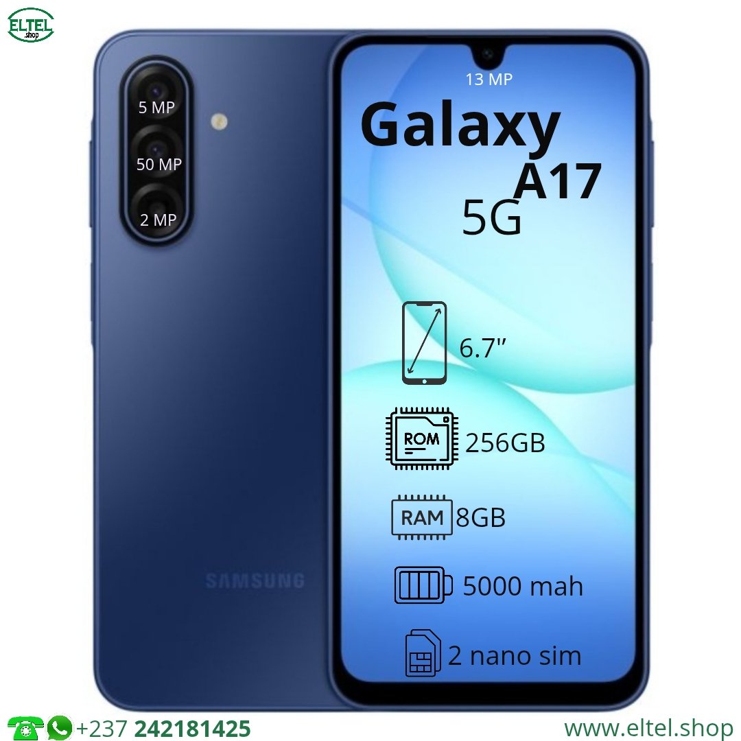 Galaxy A17 5G - 256GB/8GB - 2sim - 50MP+5MP+2MP/13MP - 5000mAh - garantie 24 mois (neuf)
