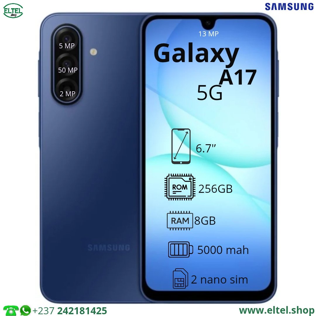 Galaxy A17 5G - 256GB/8GB - 2sim - 50MP+5MP+2MP/13MP - 5000mAh - garantie 24 mois (neuf)