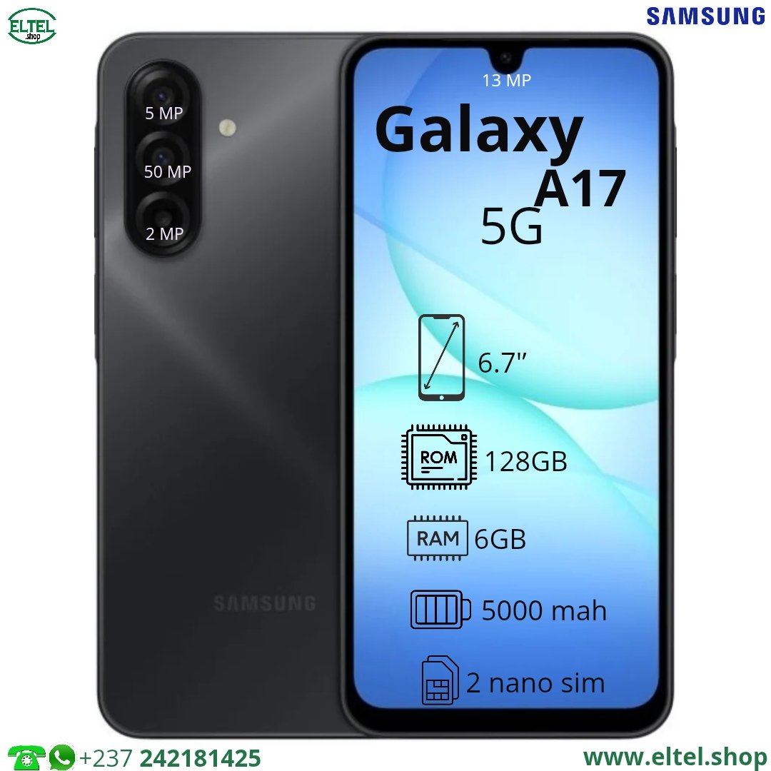 Galaxy A17 5G - 128GB/6GB - 2sim - 50MP+5MP+2MP/13MP - 5000mAh - garantie 24 mois (neuf)