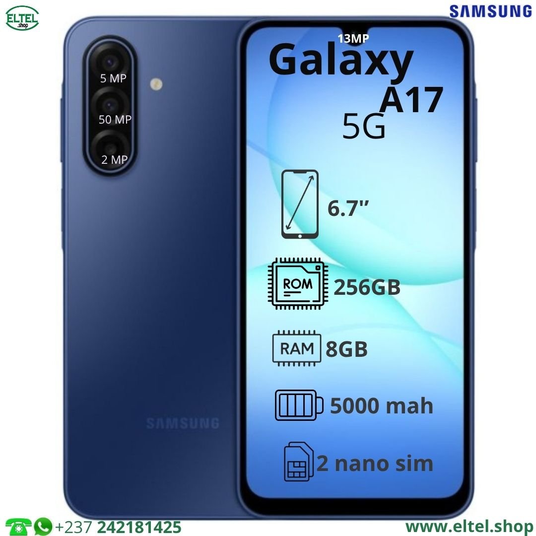 Galaxy A17 5G - 256GB/8GB - 2sim - 50MP+5MP+2MP/13MP - 5000mAh - garantie 24 mois (neuf)