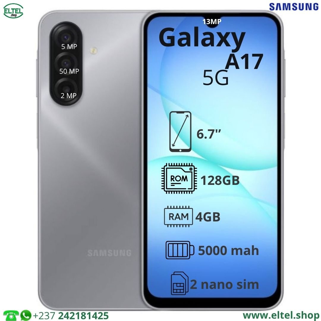 Galaxy A17 5G - 128GB/4GB - 2sim - 50MP+5MP+2MP/13MP - 5000mAh - garantie 24 mois (neuf)